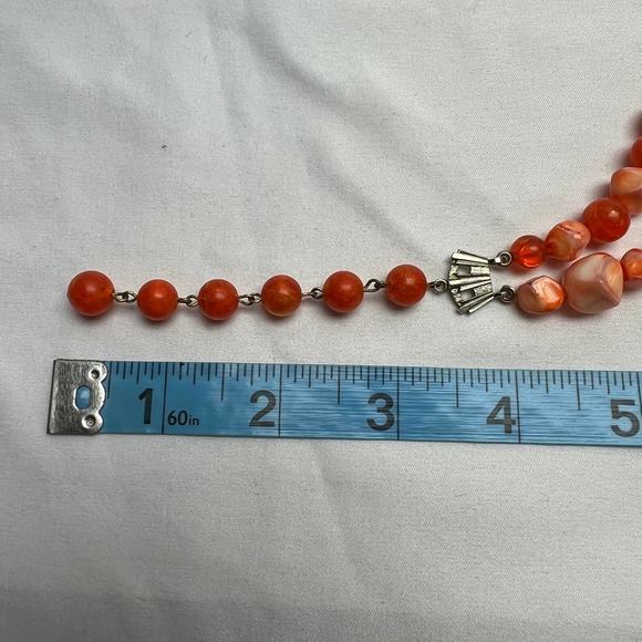 Vintage 1950's 2 Strand Necklace & Clip On Earring Set Beads & Faux Pearls - Picture 8 of 8